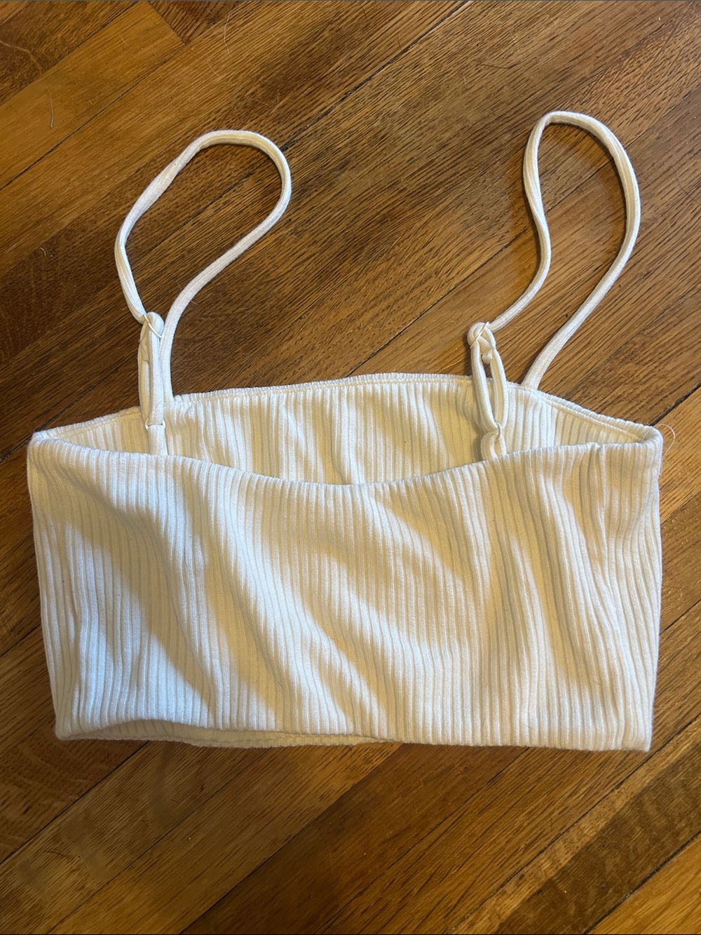 Whimsy + Row ivory Ribbed Crop Tank Top - Picture 2 of 4